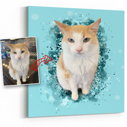 Personalized Cat Art - Pet on Canvas