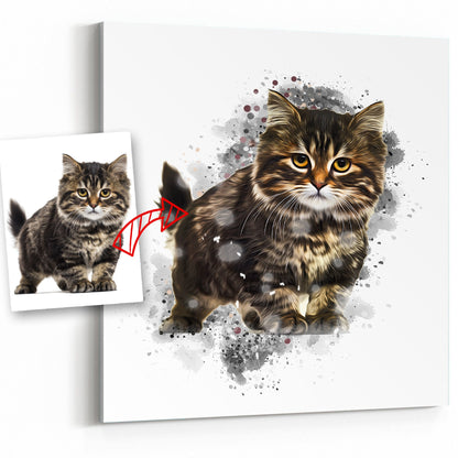 Personalized Cat Art - Pet on Canvas