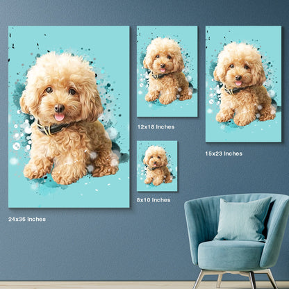 Personalized Pet Art - Canvas — color and style options available for customization