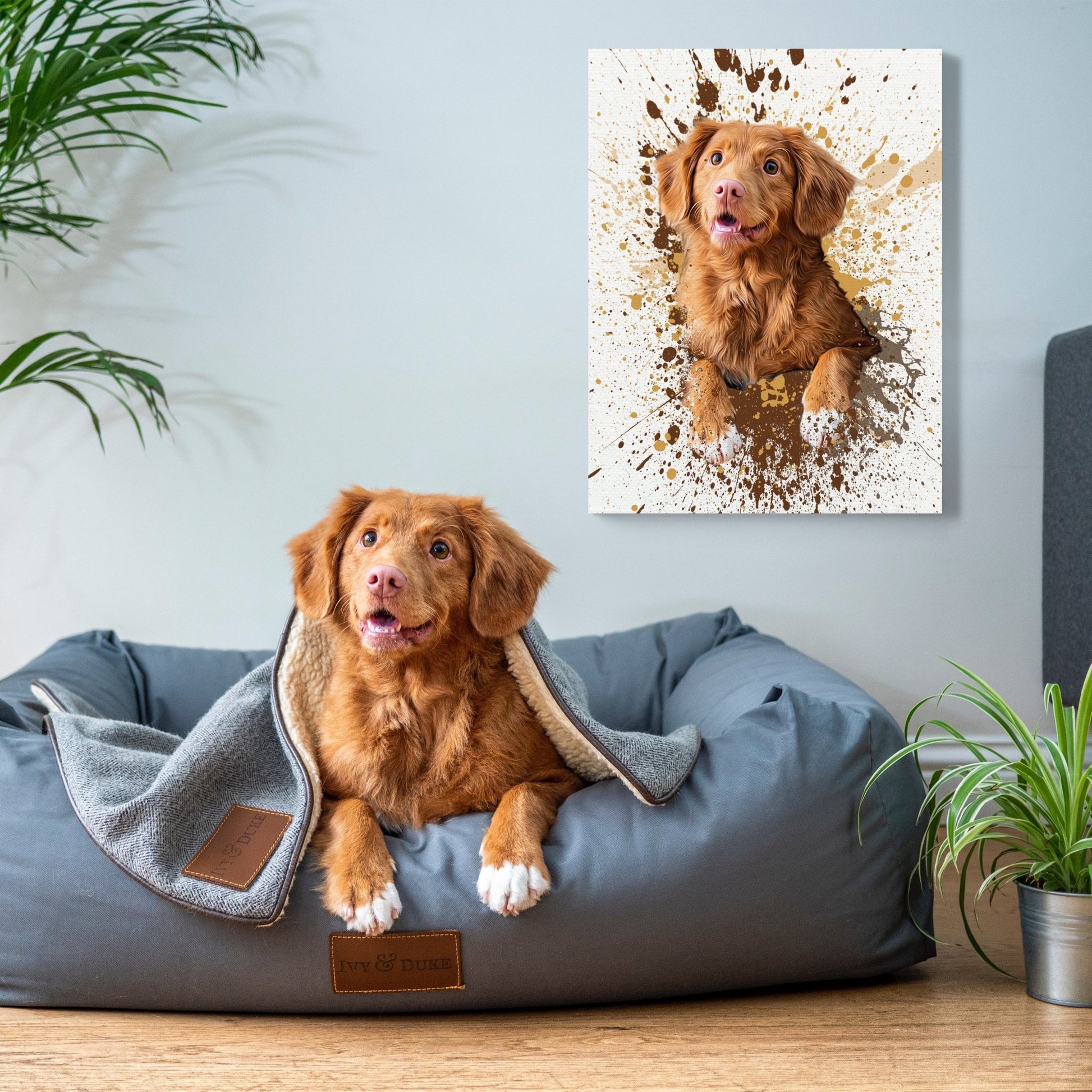 Personalized Pet Art - Splash Style — color and style options available for customization